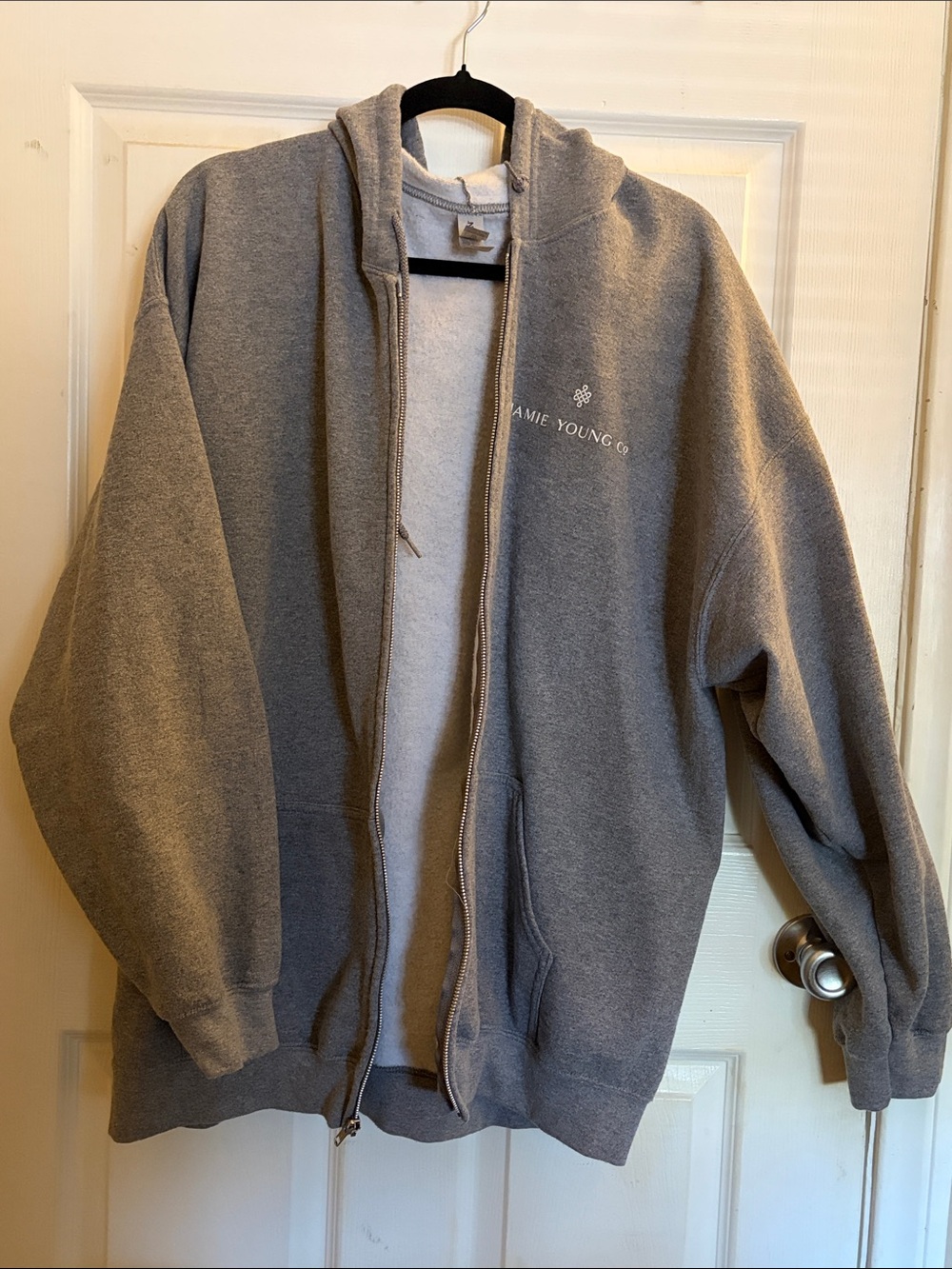 Jamie Young Men’s Gray Zip-Up Hoodie Jacket
